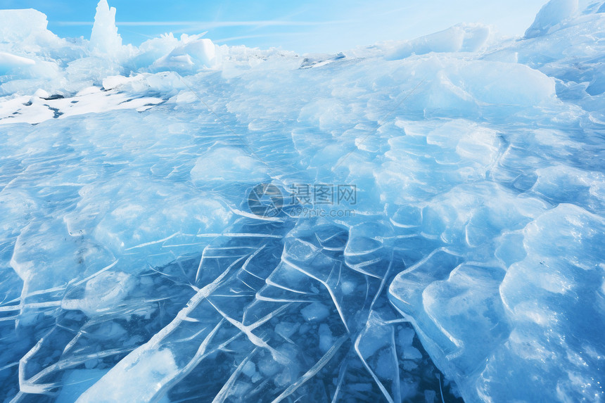森林冰冻的湖面景观图片