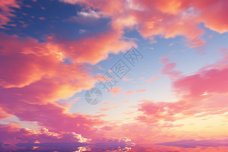 美丽的粉红色天空景观图片