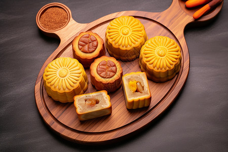 传统美食的五仁月饼图片