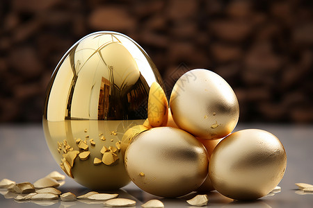 竖纹金色彩蛋金色的鸡蛋背景
