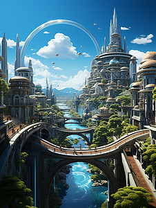 梦幻的未来之城图片
