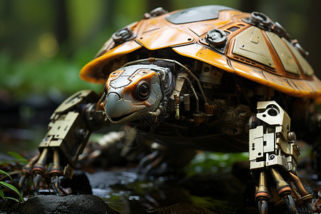 小乌龟素材赛博朋克风的只能机器人设计图片