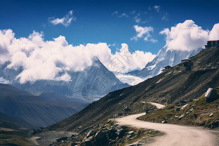 美丽的喜马拉雅山脉景观背景图片