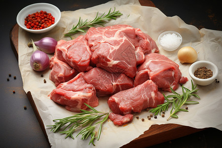 新鲜腌制的猪肉图片