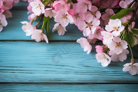 春风拂面字体春季的浪漫花朵背景