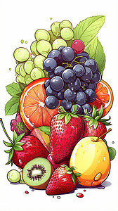 美味水果插画图片