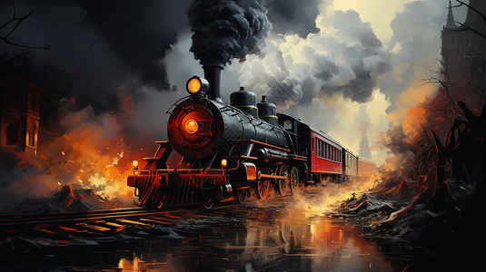 复古蒸汽火车背景图片