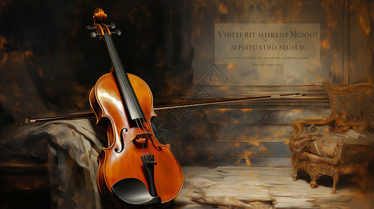 一把小提琴房间里的小提琴插画