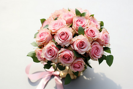 温馨的粉色玫瑰花束背景图片