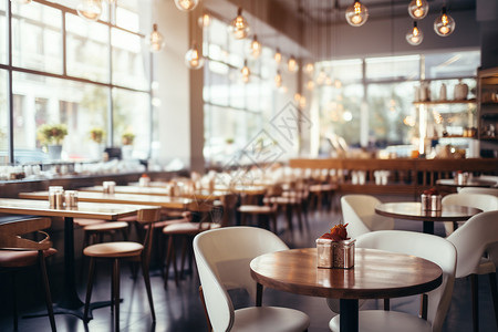 美式餐厅宣传单柔光下的美式巴比松派风格咖啡厅背景