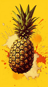 美味果汁海报美味的菠萝海报插画