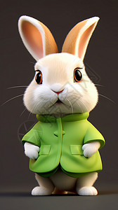 可爱的长耳朵兔子背景图片