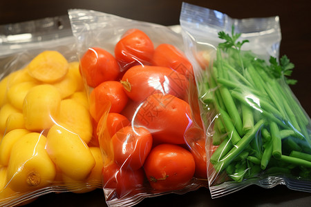 装袋的食物蔬菜装袋工高清图片