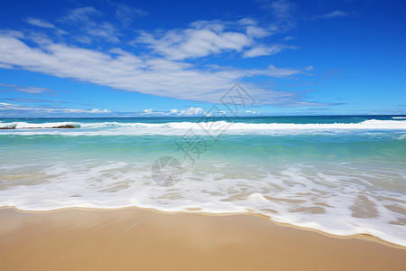 浪漫的沙滩海浪背景图片