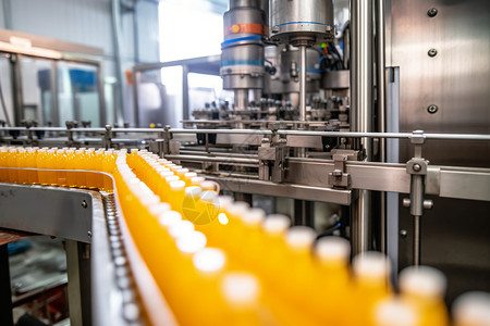 制作橙汁的自动机器生产高清图片素材