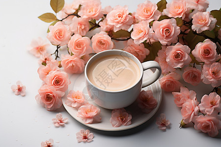 粉色花朵中的清晨香气图片