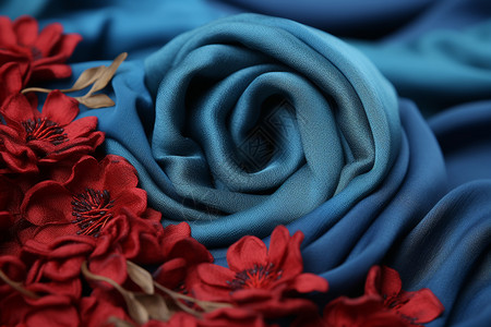 华丽的时尚花卉丝绸与传统花卉背景背景