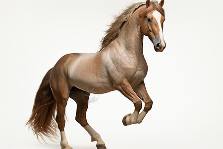 一匹马在白色背景上背景图片