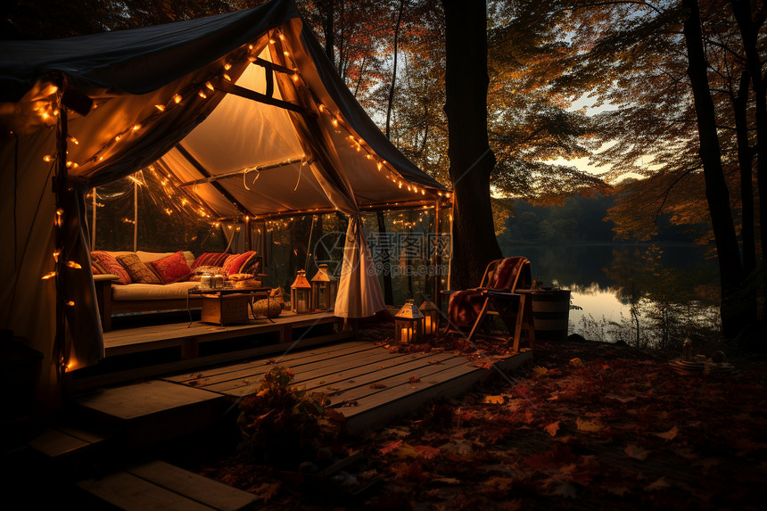 温馨浪漫的帐篷图片