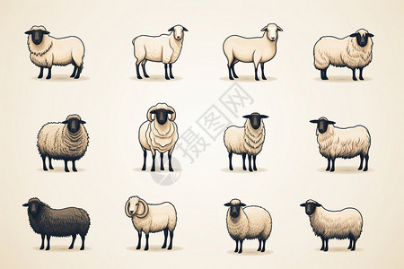 卡通的绵羊图片