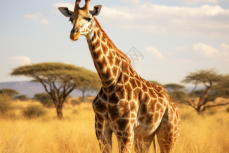 草原上的可爱长颈鹿图片