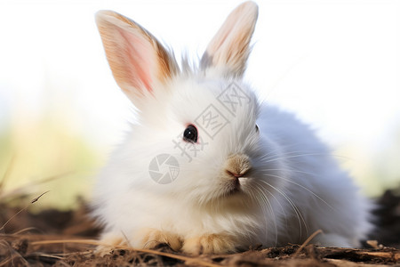 白兔年龄段可爱的家养兔子背景