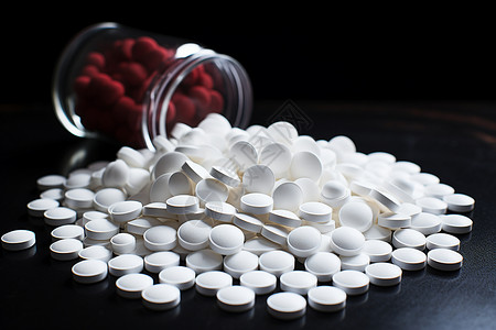 桌面的白色药物背景图片