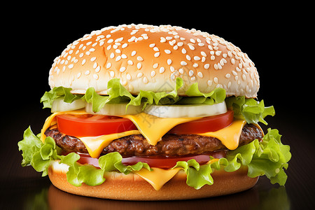 一个营养美味的汉堡背景图片