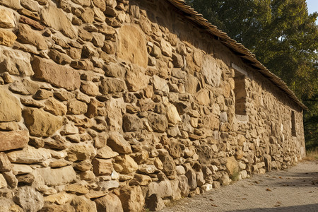石头建筑的石墙图片