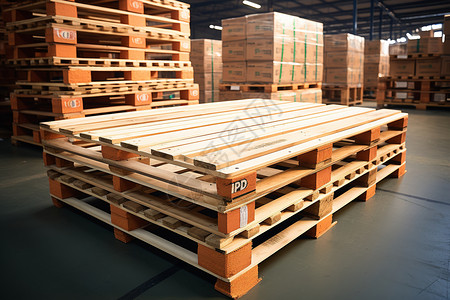 大型仓库的木质架子图片