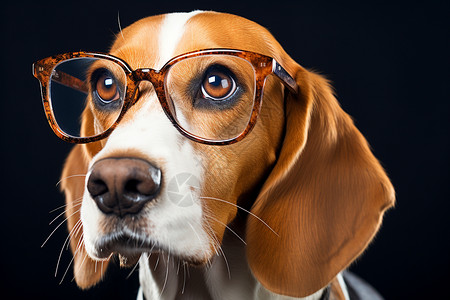 狗狗戴着眼镜图片