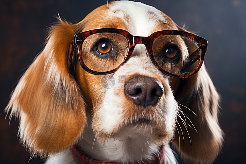 一只戴眼镜的小狗图片