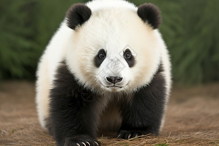 户外可爱的大熊猫背景图片