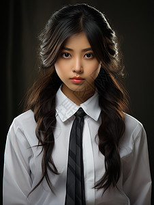 亚洲可爱女孩简约肖像高清图片