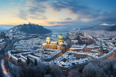 冬日城堡建筑图片