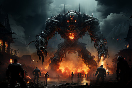 科幻机器人大战背景图片