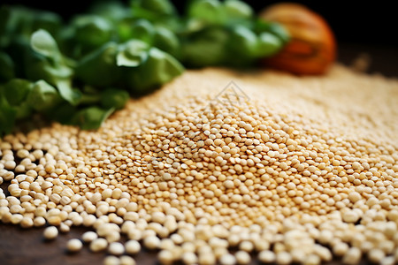 白藜麦健康的豆类食物背景