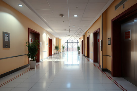医院长廊现代建筑中的长廊背景