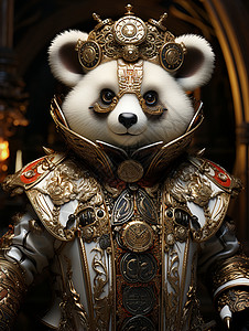 头饰皇冠机械白熊猫玩偶设计图片