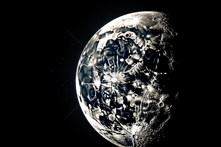 夜空中的月球图片