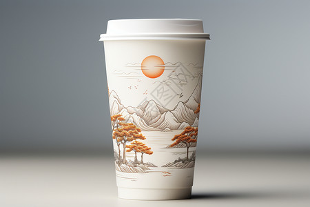 一次性咖啡杯背景图片