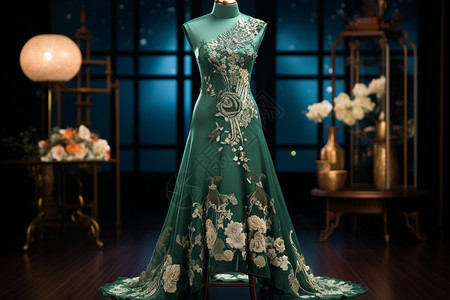 美丽优雅的旗袍背景图片