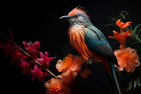 自然植被中的鸟背景图片