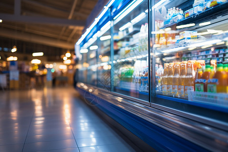 冷冻产品冷藏柜里的食品背景