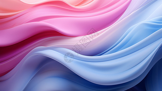粉色和蓝色分明的波浪图案高清图片