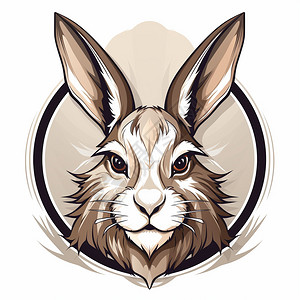 可爱的兔子徽标背景图片