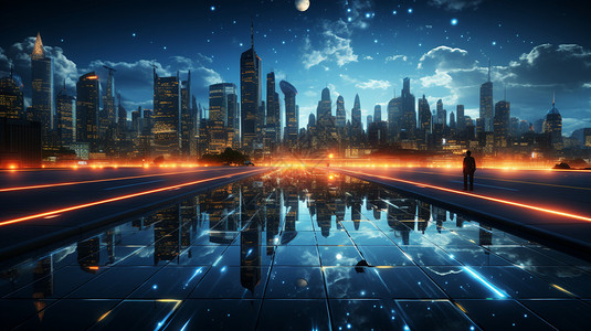 未来世界里的都市高清图片