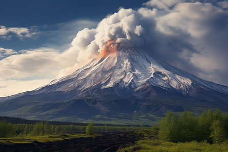 火山爆发的景象图片