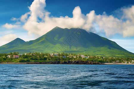 加勒比海上的小岛背景