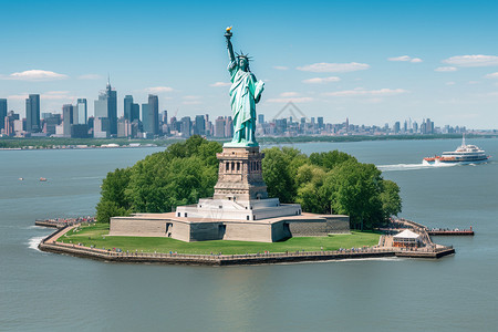 纽约自由女神自由女神的雕像背景